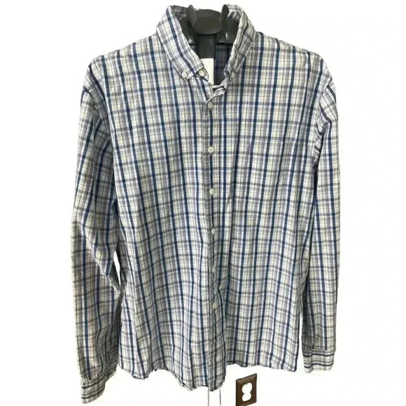 Johnnie-O Hanging Out Plaid Check Long Sleeve Button Up Men's Size L Large Sport - Picture 1 of 9